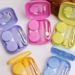 5PCS/Set Mini Square Plastic Contact Lens Case with Mirror - Image 2