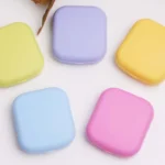 5PCS/Set Mini Square Plastic Contact Lens Case with Mirror - Image 3