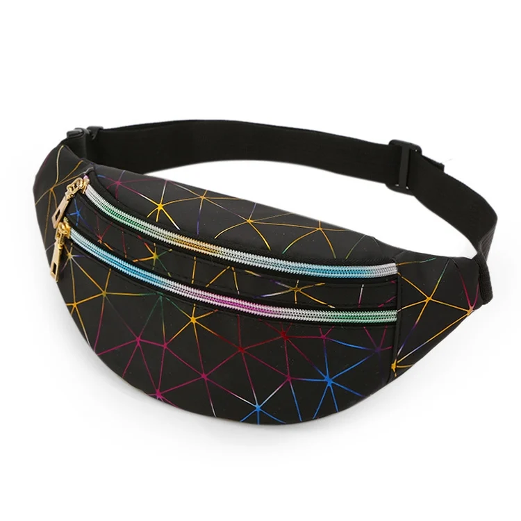 TBD0202176701A_1.webp Laser Pattern PU Leather Waist Bags Women Fanny Pack Single Shoulder Bag - Image 2