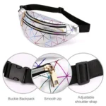 Laser Pattern PU Leather Waist Bags Women Fanny Pack Single Shoulder Bag - Image 4