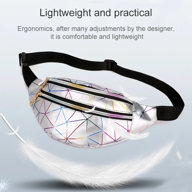 TBD0202176701A_6.webp Laser Pattern PU Leather Waist Bags Women Fanny Pack Single Shoulder Bag - Image 7