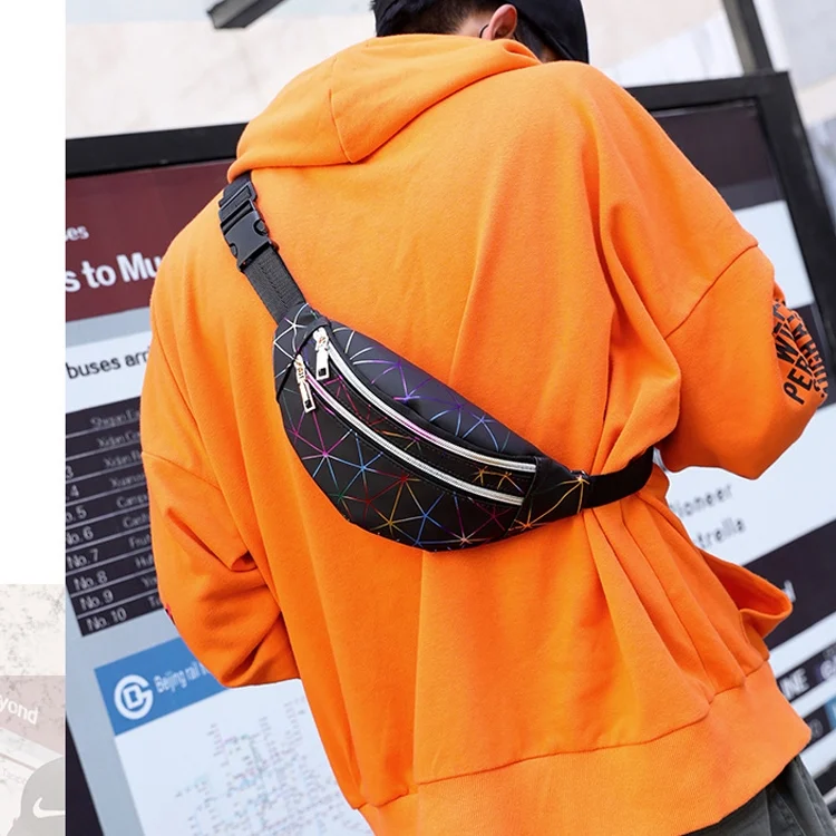 TBD0202176701A_7.webp Laser Pattern PU Leather Waist Bags Women Fanny Pack Single Shoulder Bag - Image 8