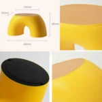Simple Circular Small Bench Home Round Children Stool for Shoe Stool - Image 5