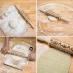 Christmas Embossing Rolling Pin Baking Cookies Fondant Cake Dough Engraved Roller - Image 3