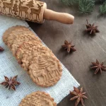 Christmas Embossing Rolling Pin Baking Cookies Fondant Cake Dough Engraved Roller - Image 5