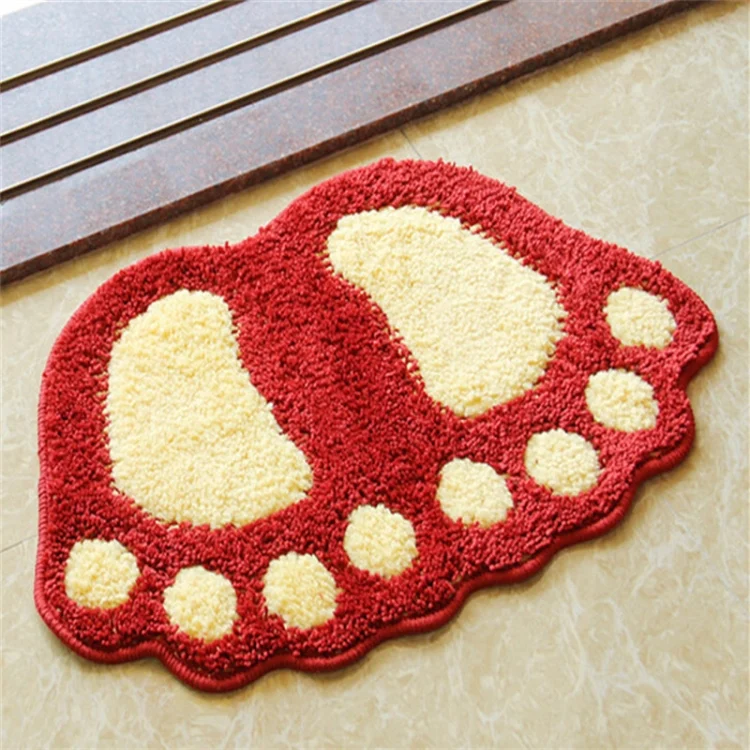 TBD0202727701A.webp Foot-shaped Non Slip Shaggy Soft Water Absorption Bedroom Bathroom Carpet Mat, Size: 40x60cm - Image 1