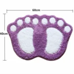 Foot-shaped Non Slip Shaggy Soft Water Absorption Bedroom Bathroom Carpet Mat, Size: 40x60cm - Image 6