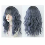 Women's Wool Long Hair With Bangs Natural Fluffy Wig