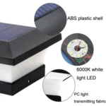 Solar LED Waterproof Outdoor Column Light Courtyard Lighting Lamp - Image 4