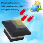 Solar LED Waterproof Outdoor Column Light Courtyard Lighting Lamp - Image 6