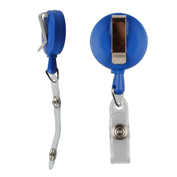 TBD0203021801A_2.webp 2 PCS ID Easy-to-pull Buckle Smiling Face Holder Name Tag Card Key Badge Retractable Holder - Image 3