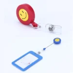 2 PCS ID Easy-to-pull Buckle Smiling Face Holder Name Tag Card Key Badge Retractable Holder - Image 5