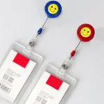 2 PCS ID Easy-to-pull Buckle Smiling Face Holder Name Tag Card Key Badge Retractable Holder - Image 6