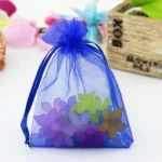 100 PCS Gift Bags Jewelry Organza Bag Wedding Birthday Party Drawable Pouches - Image 2