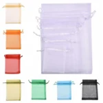 100 PCS Gift Bags Jewelry Organza Bag Wedding Birthday Party Drawable Pouches - Image 6