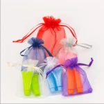 100 PCS Gift Bags Jewelry Organza Bag Wedding Birthday Party Drawable Pouches - Image 7