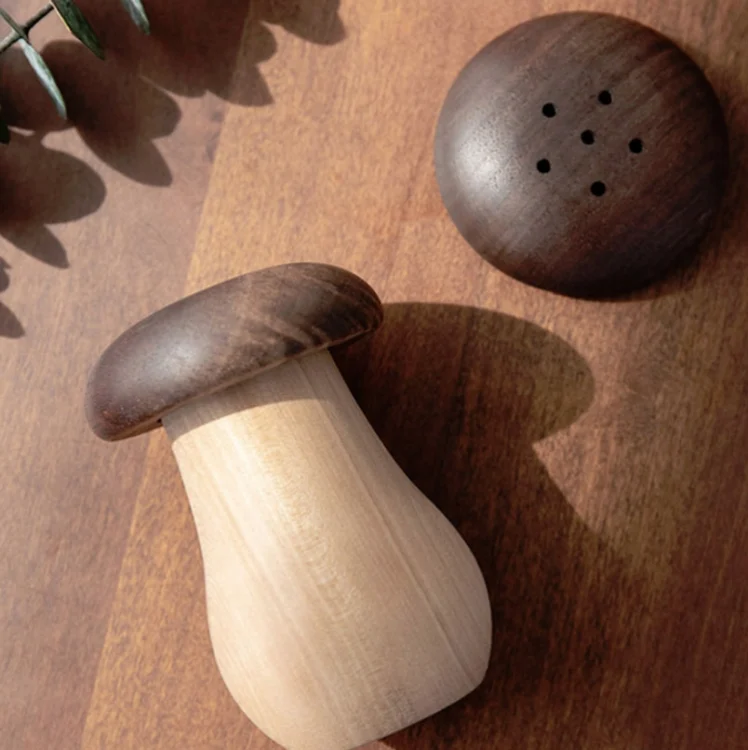 TBD02031314_1.webp Kitchen Hotel Mushroom Shaped Wood Toothpick Box - Image 2