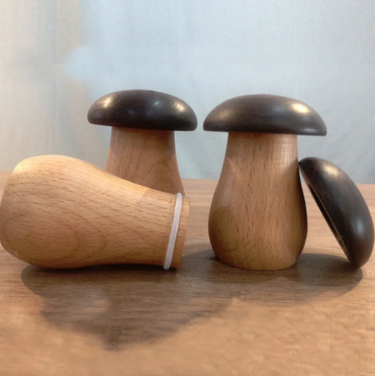 TBD02031314_3.webp Kitchen Hotel Mushroom Shaped Wood Toothpick Box - Image 4