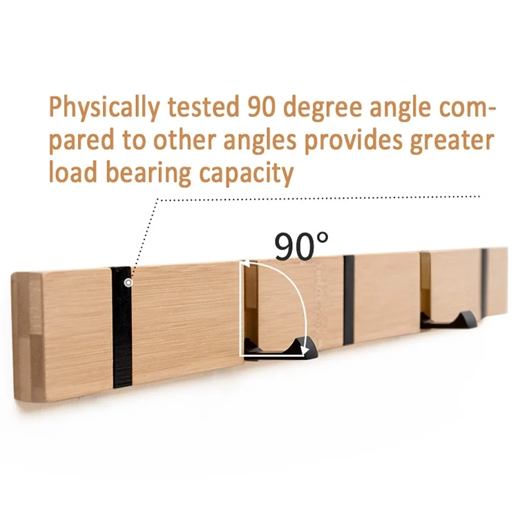 TBD0205551102_2.webp Fashion Wooden Free Punching Hook Coat Rack Hanger Hook for Bedroom Living Room or Wardrobe - Image 3