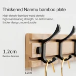 Fashion Wooden Free Punching Hook Coat Rack Hanger Hook for Bedroom Living Room or Wardrobe - Image 5