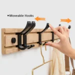 Fashion Wooden Free Punching Hook Coat Rack Hanger Hook for Bedroom Living Room or Wardrobe - Image 6