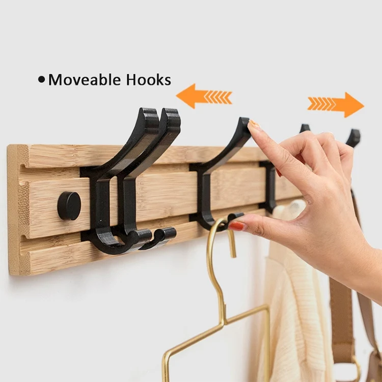TBD0205551102_5.webp Fashion Wooden Free Punching Hook Coat Rack Hanger Hook for Bedroom Living Room or Wardrobe - Image 6
