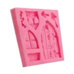 2 PCS Cartoon House Wooden Window Shape Silicone Candy Mold Fairy Tale Cake Decorating Tool - Image 2