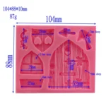 2 PCS Cartoon House Wooden Window Shape Silicone Candy Mold Fairy Tale Cake Decorating Tool - Image 3