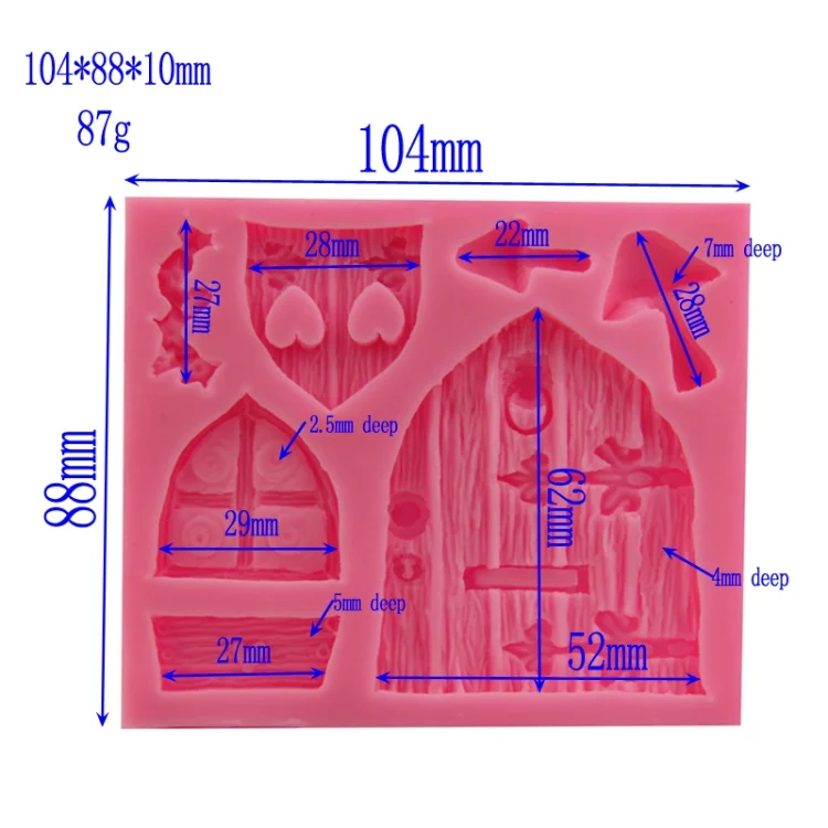 TBD02209833_2.webp 2 PCS Cartoon House Wooden Window Shape Silicone Candy Mold Fairy Tale Cake Decorating Tool - Image 3
