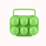 Portable Handle 6 Eggs Plastic Container Egg Storage Box Case - Image 2