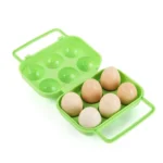 Portable Handle 6 Eggs Plastic Container Egg Storage Box Case - Image 3