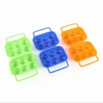 Portable Handle 6 Eggs Plastic Container Egg Storage Box Case - Image 4