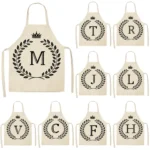 Creative Cotton Linen Sleeveless Letter Apron - Image 3