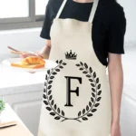 Creative Cotton Linen Sleeveless Letter Apron - Image 4