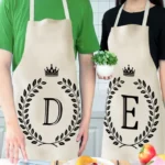 Creative Cotton Linen Sleeveless Letter Apron - Image 6