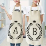 Creative Cotton Linen Sleeveless Letter Apron - Image 7