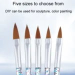 5pcs /Set Nail Crystal Brush Sculpting Pen Painting And Sculpting Nail Salon Tools - Image 3