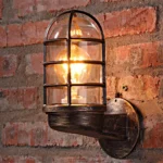 Retro Industrial Cage Wall Lamp Attic Interior Lighting Iron Copper Wall Lamp without Bulb - Image 4