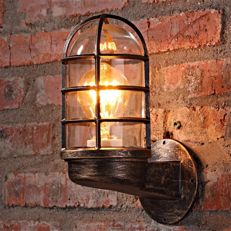 TBD0259812401A_3.webp Retro Industrial Cage Wall Lamp Attic Interior Lighting Iron Copper Wall Lamp without Bulb - Image 4