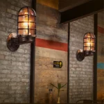 Retro Industrial Cage Wall Lamp Attic Interior Lighting Iron Copper Wall Lamp without Bulb - Image 5