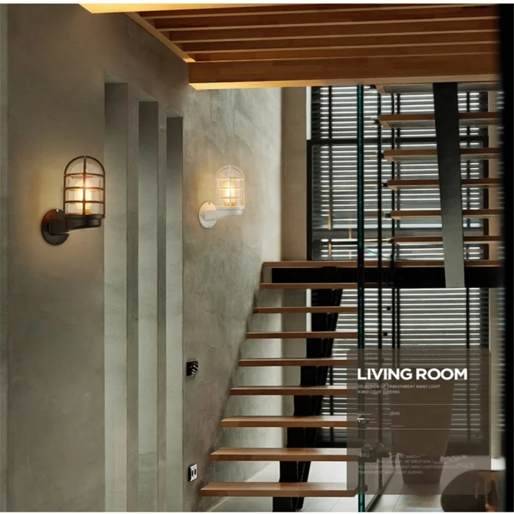 TBD0259812401A_5.webp Retro Industrial Cage Wall Lamp Attic Interior Lighting Iron Copper Wall Lamp without Bulb - Image 6