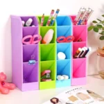 2 PCS Multi-function 4 Grid Desktop Pen Holder Office School Storage Case Plastic Box Desk Pen Pencil Organizer - Image 7