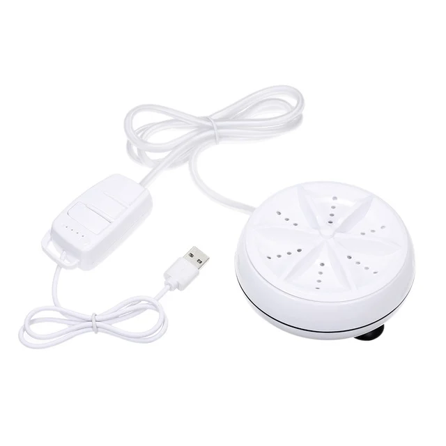 Portable Mini Washing Machine Ultrasonic Turbine Clothes Mini Washer with USB Cable Convenient for Travel