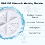 Portable Mini Washing Machine Ultrasonic Turbine Clothes Mini Washer with USB Cable Convenient for Travel - Image 5