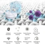 Portable Mini Washing Machine Ultrasonic Turbine Clothes Mini Washer with USB Cable Convenient for Travel - Image 6