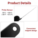 Folding Digital Meat Thermometer Probe Wireless Instant Read Kitchen Cooking Food Long Stainless Steel Probe BBQ Thermometer - Image 7