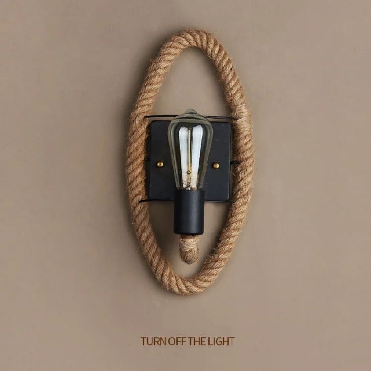TBD0301866201A_2.webp Vintage Hemp Rope Edison Light Bulb Wrought Iron Wall Lamp with Bulb - Image 3