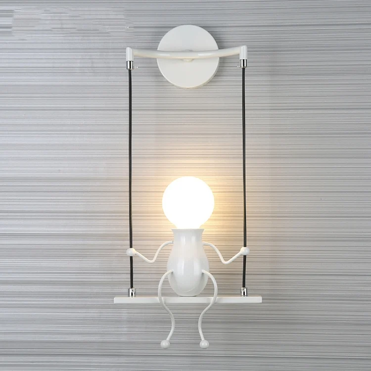 E27 LED Personality Creative Retro Wrought Iron Villain Wall Lamp without Bulb