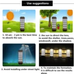 Extended Outdoor Solar Wall Lamp IP65 Waterproof Courtyard Garden Villa Wall Fence Stair Light - Image 6