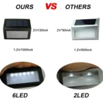 6 LEDs Outdoor IP65 Waterproof Garden Lamp LED Solar Power Light Sensor Emergency Wall Light - Image 5